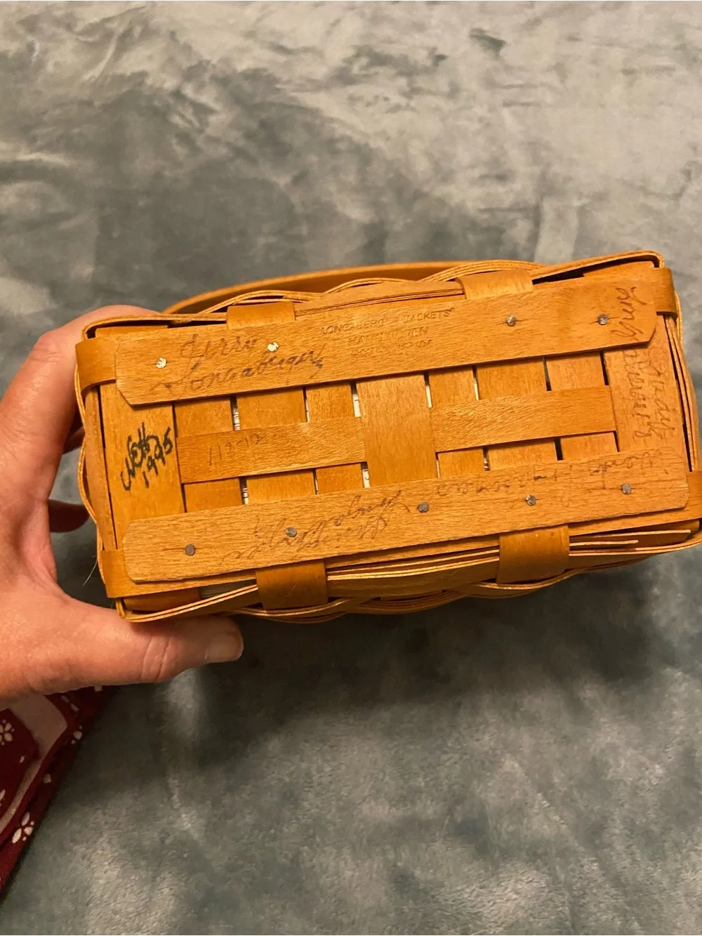 Longaberger 1995 Dresden baskets signatures lid protector 9x7